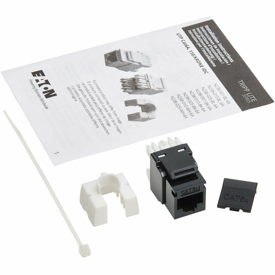 Eaton Tripp Lite Series Cat6a Keystone Jacks - 25 Pack with PoE++ Support and European/NA Punchdown Compatibility