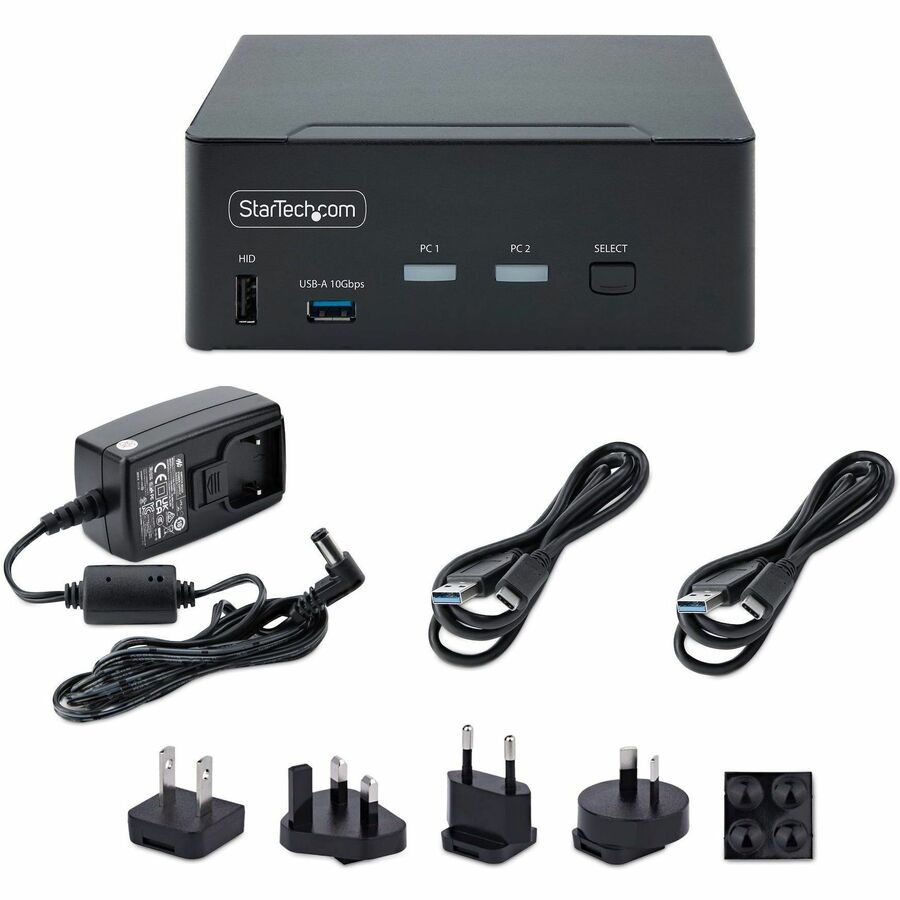 StarTech.com 2-Port Dual-DisplayPort 1.4 KVM Switch with 8K 60Hz Support – Supports Dual USB 3.2 Ports and Hotkey Control