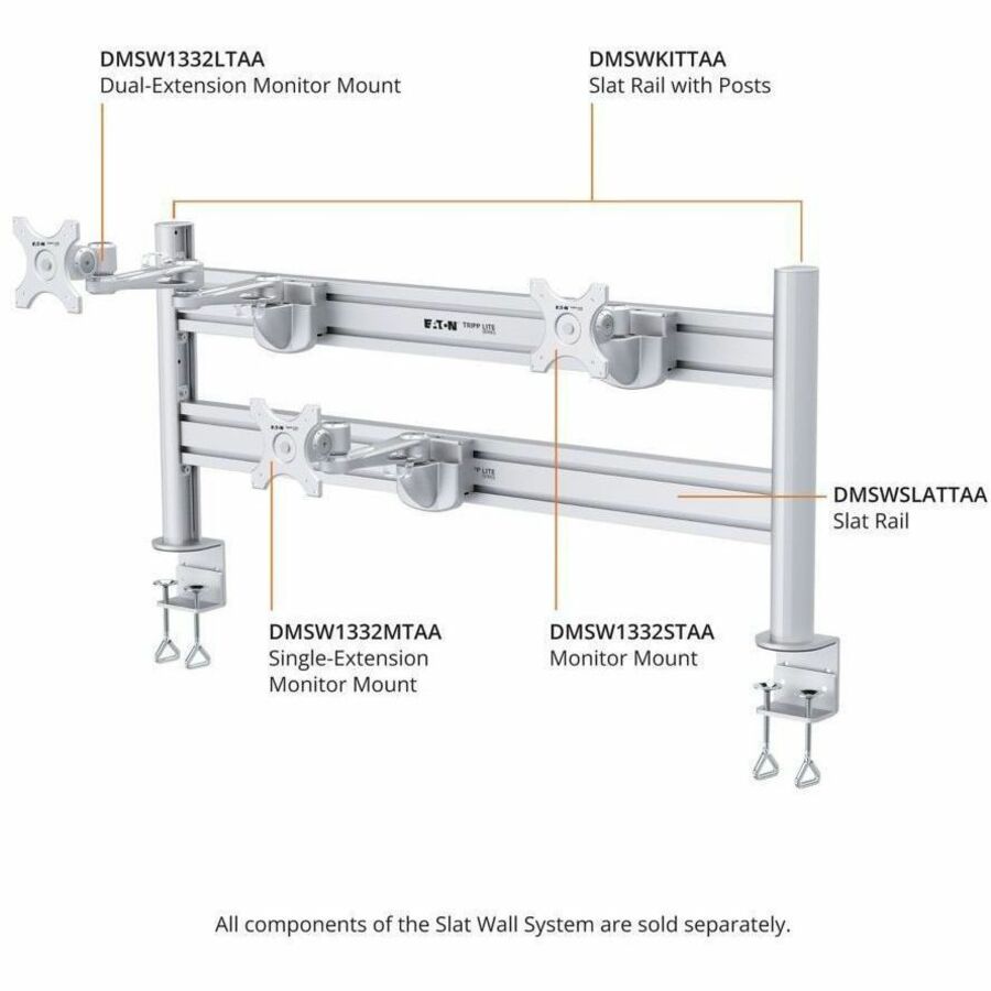Eaton Tripp Lite Series Single-Extension Monitor Mount for 13 to 32 Inch Displays, TAA Compliant