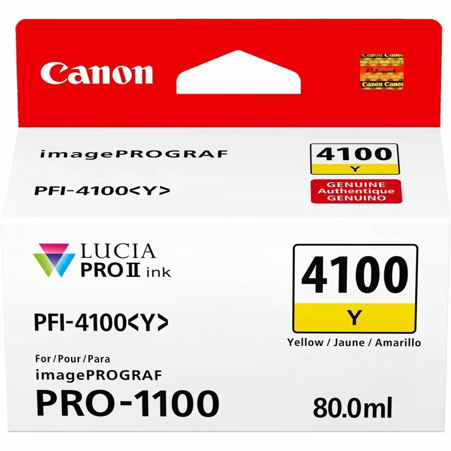 Canon Lucia PRO II PFI-4100 Yellow Ink Cartridge for imagePROGRAF PRO-1100