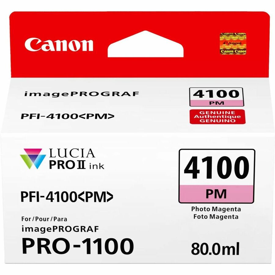 Canon Lucia PRO II PFI-4100 Photo Magenta Ink Cartridge for imagePROGRAF PRO-1100