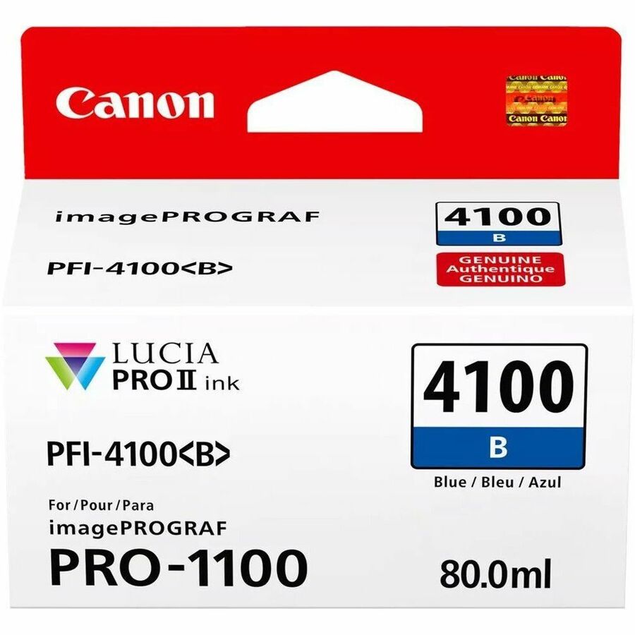 Canon Lucia PRO II PFI-4100 Blue Ink Cartridge for imagePROGRAF PRO-1100 Printer