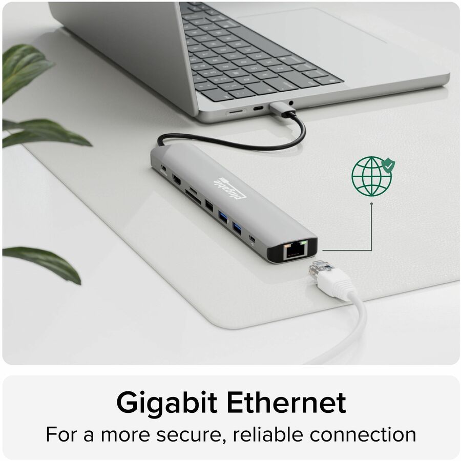 Plugable USB C Hub Multiport Adapter (9-in-1) with 4K HDMI and 140W Power Delivery Charging
