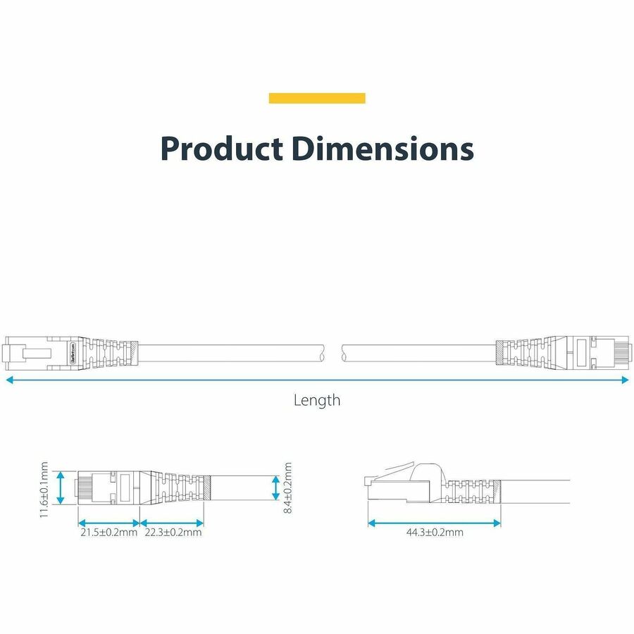 StarTech.com 6ft Blue CAT8 Ethernet Cable with Snagless RJ45 Connectors - 25G/40G 2000MHz, 100W PoE, S/FTP, 26AWG Pure Bare Copper Patch Cord