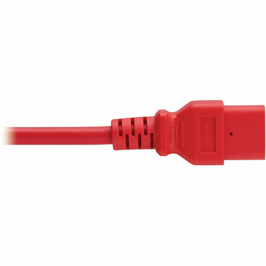 Eaton Tripp Lite Series Heavy-Duty Power Cord C14 to C21, 15A, 250V, 14 AWG, 2.5 ft. Red