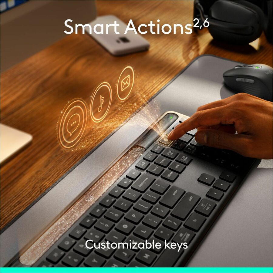 Logitech Signature Slim Solar+ Wireless Keyboard – Solar & Artificial Light Powered, Long-Lasting Battery, Bluetooth Connectivity, Graphite