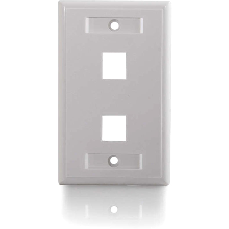 C2G Legrand Group 03411 2-Port Single Gang Multimedia Keystone Wall Plate - White