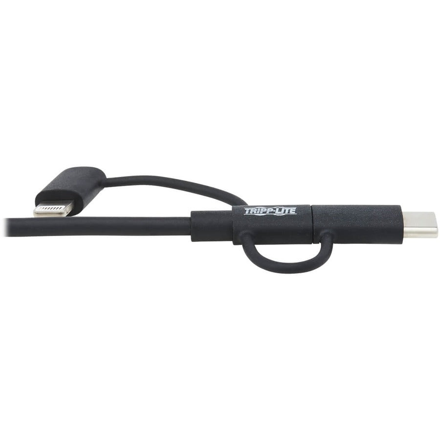 Tripp Lite USB-A to Lightning, USB Micro-B and USB C Sync/Charge Cable Universal 6ft