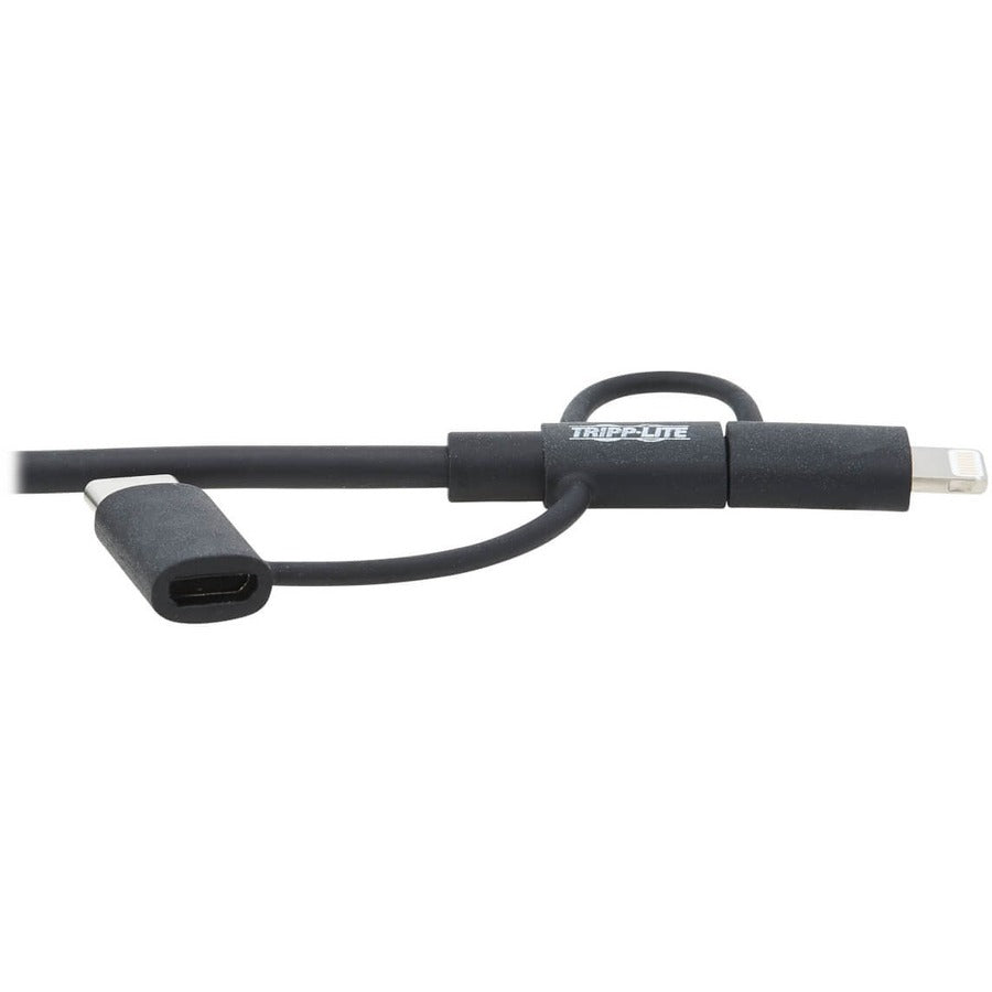 Tripp Lite USB-A to Lightning, USB Micro-B and USB C Sync/Charge Cable Universal 6ft