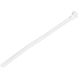 4XEM 500 Pack 8" Cable Ties - White Medium Nylon/Plastic Zip Tie
