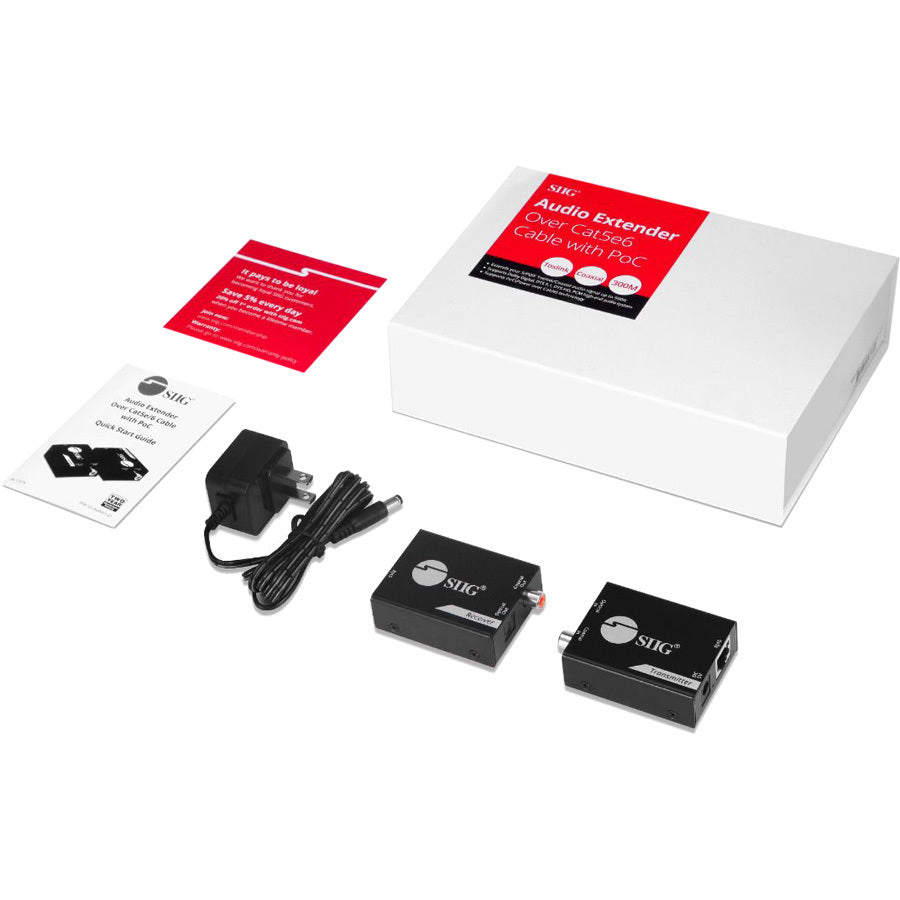 SIIG Digital Audio Extender Over Cat5e/6 Cable with PoC