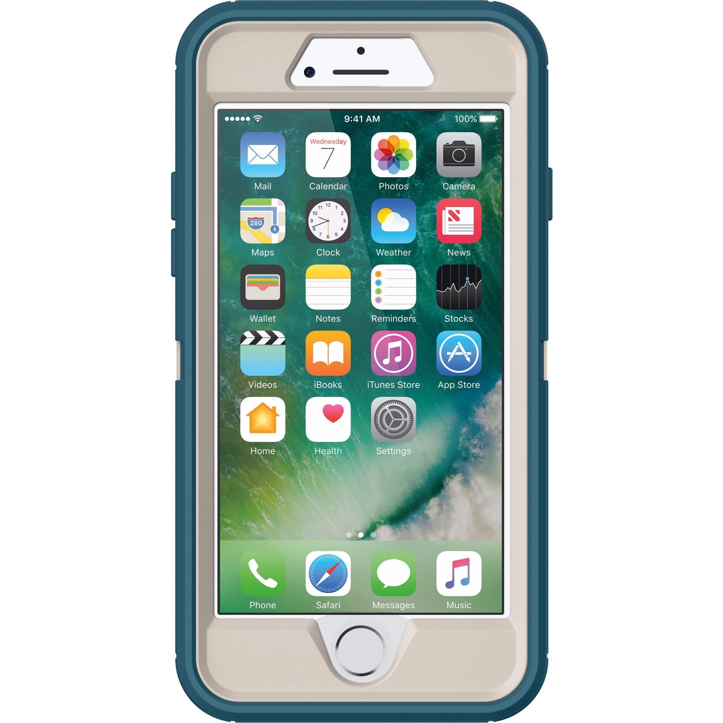 OtterBox Defender Carrying Case (Holster) Apple iPhone 8, iPhone 7 Smartphone - Big Sur