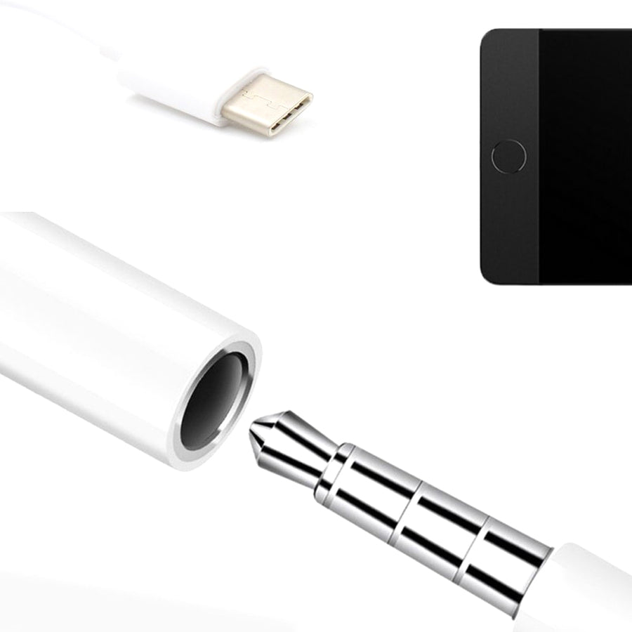 4XEM USB-C Male TO 3.5MM Female Adapter White