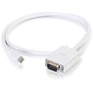 C2G 6ft Mini DisplayPort to VGA Adapter Cable White