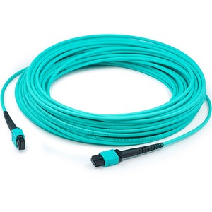 AddOn 8m MPO (Female) to MPO (Female) 12-Strand Aqua OM4 Crossover Fiber OFNR (Riser-Rated) Patch Cable