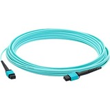 AddOn 4m MPO (Female) to MPO (Female) 12-Strand Aqua OM3 Crossover Fiber OFNR (Riser-Rated) Patch Cable
