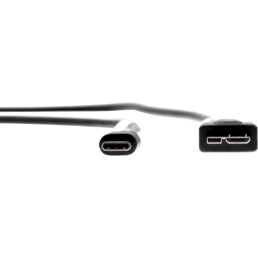 Rocstor Premium USB-C to Micro-B Cable 3ft (1m) - M/M - USB 3.0 - USB Type-C to Micro-USB Cable - USB for External Hard Drive, Tablet, Notebook - 3 ft - 1 Pack - 1 x Type C Male USB - 1 x Type B Male Micro USB - Nickel Plated - Shielding - Black CABLE 1M