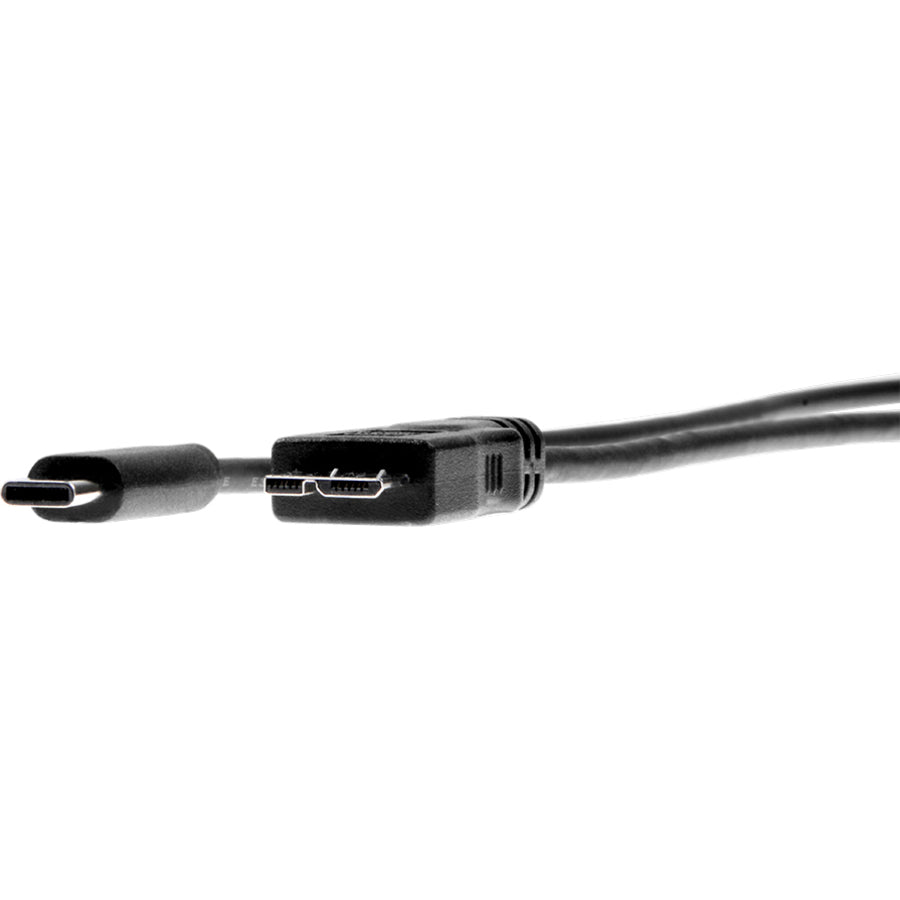 Rocstor Premium USB-C to Micro-B Cable 3ft (1m) - M/M - USB 3.0 - USB Type-C to Micro-USB Cable - USB for External Hard Drive, Tablet, Notebook - 3 ft - 1 Pack - 1 x Type C Male USB - 1 x Type B Male Micro USB - Nickel Plated - Shielding - Black CABLE 1M