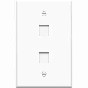 4XEM 2 Port/Outlet RJ45 Cat5/Cat6 Ethernet Wall Plate (White)