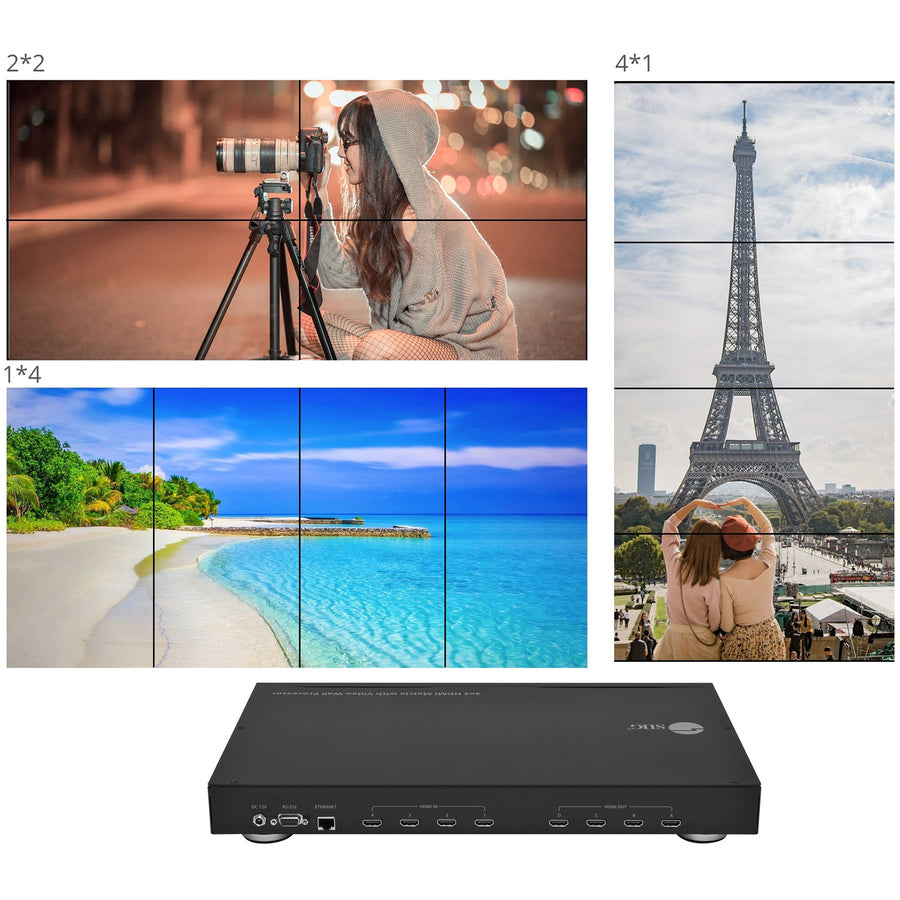 SIIG 4x4 HDMI Matrix & VideoWall Processor with RS232