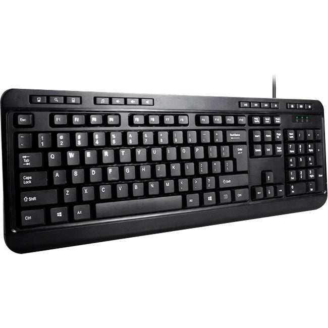 Adesso AKB-132 - Spill-Resistant Multimedia Desktop Keyboard (PS/2)