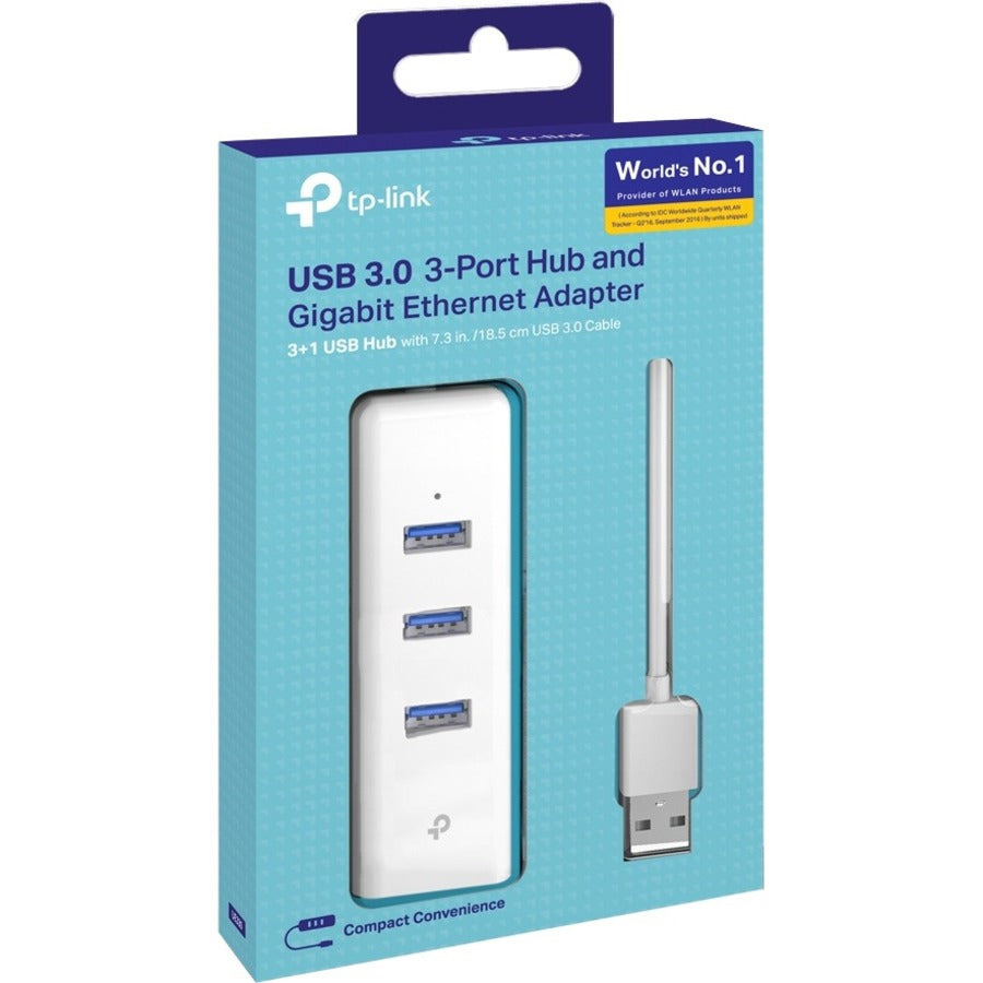 TP-Link USB 3.0 3-Port Hub & Gigabit Ethernet Adapter 2 in 1 USB Adapter