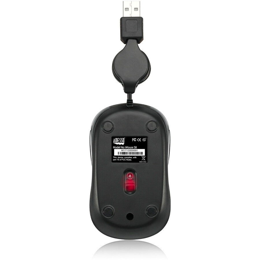 Adesso iMouse S8B - USB Illuminated Retractable Mini Mouse