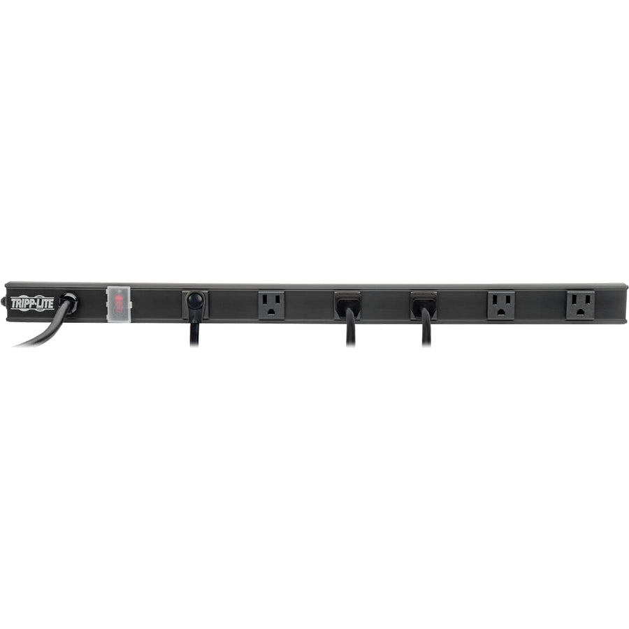 Tripp Lite Power Strip Right-Angle 5-15R 6 Outlet 8ft Cord 5-15P 24in Black
