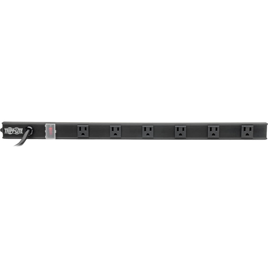 Tripp Lite Power Strip Right-Angle 5-15R 6 Outlet 8ft Cord 5-15P 24in Black
