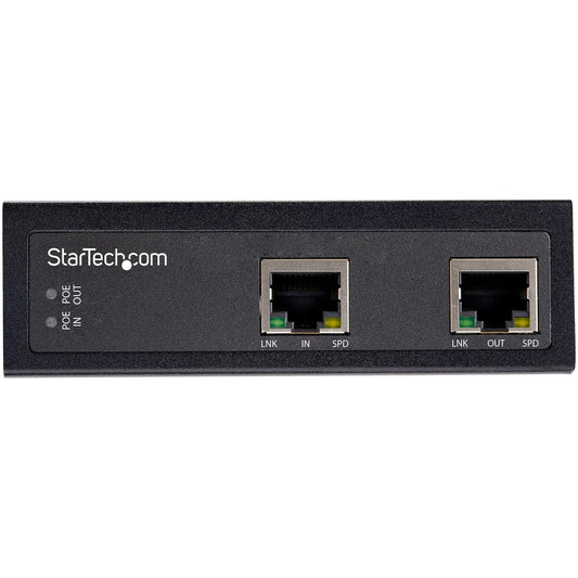StarTech.com Industrial Gigabit PoE Extender - 60W 802.3bt PoE++ 100m/330ft - Power Over Ethernet Network Range Extender - IP-30 Hardened