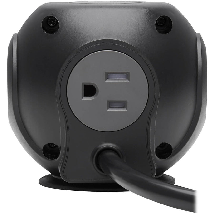 Tripp Lite Surge Protector with 3-Outlets & 4 USB Ports Spherical Black 6ft Cord