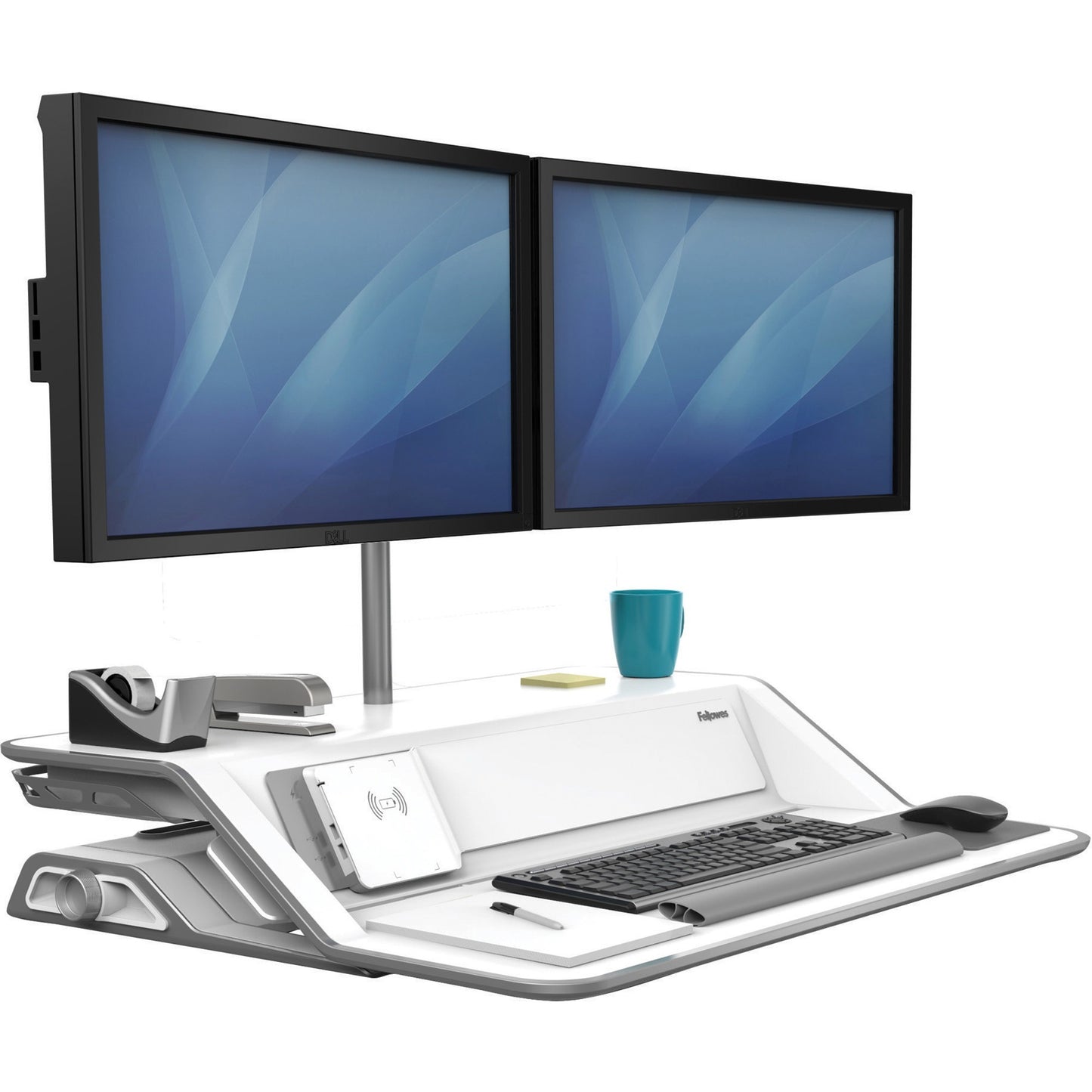 Fellowes Lotus™ DX Sit-Stand Workstation - White