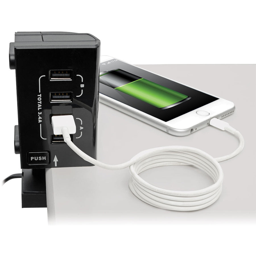 Tripp Lite Surge Protector Power Strip 6-Outlet w/4 USB Charging/Sync Ports