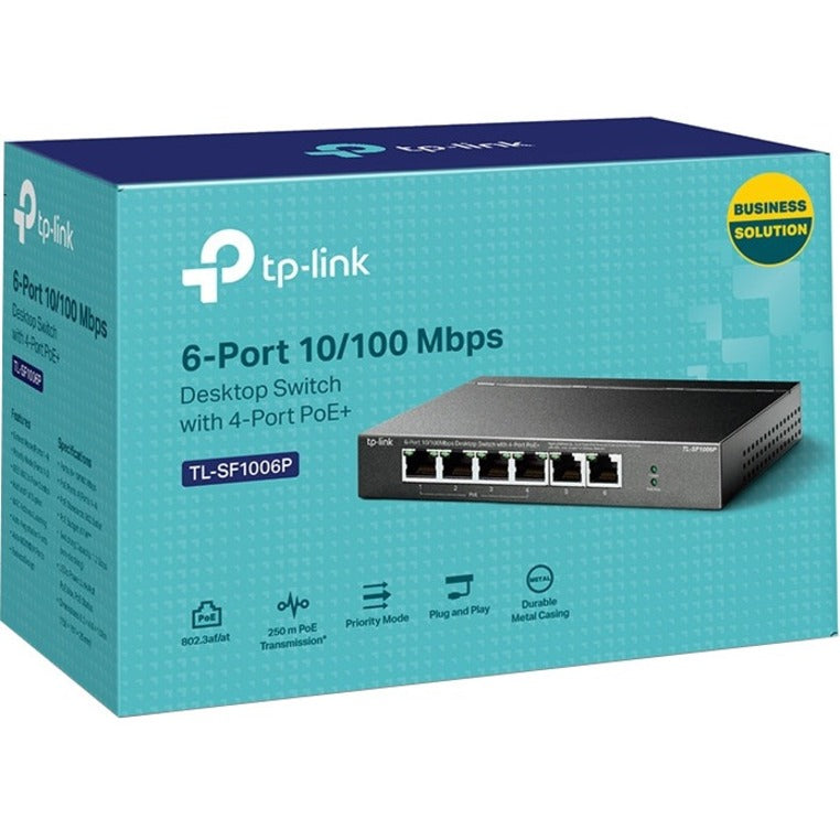 TP-Link 6-Port 10/100Mbps Desktop Switch with 4-Port PoE+