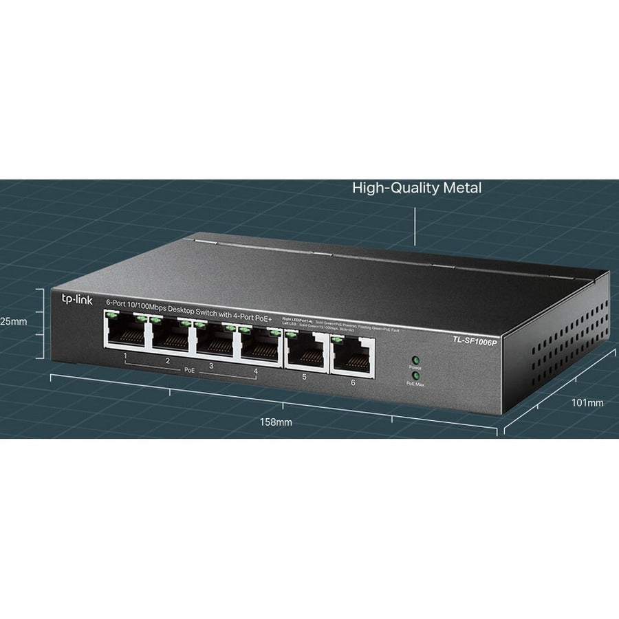TP-Link 6-Port 10/100Mbps Desktop Switch with 4-Port PoE+