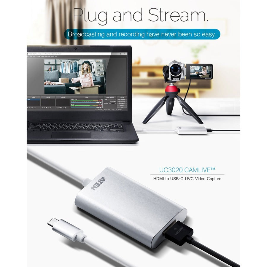 ATEN CAMLIVE (HDMI to USB-C UVC Video Capture)