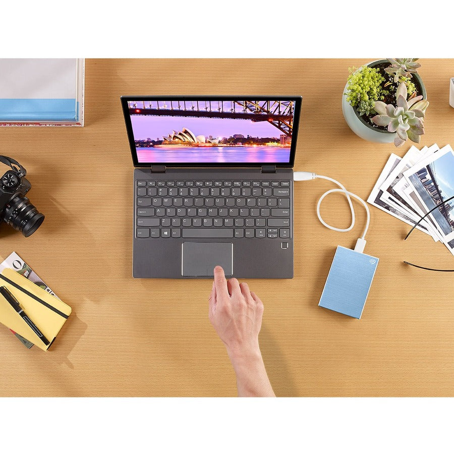 Seagate One Touch STKC5000402 5 TB Portable Hard Drive - 2.5" External - Light Blue