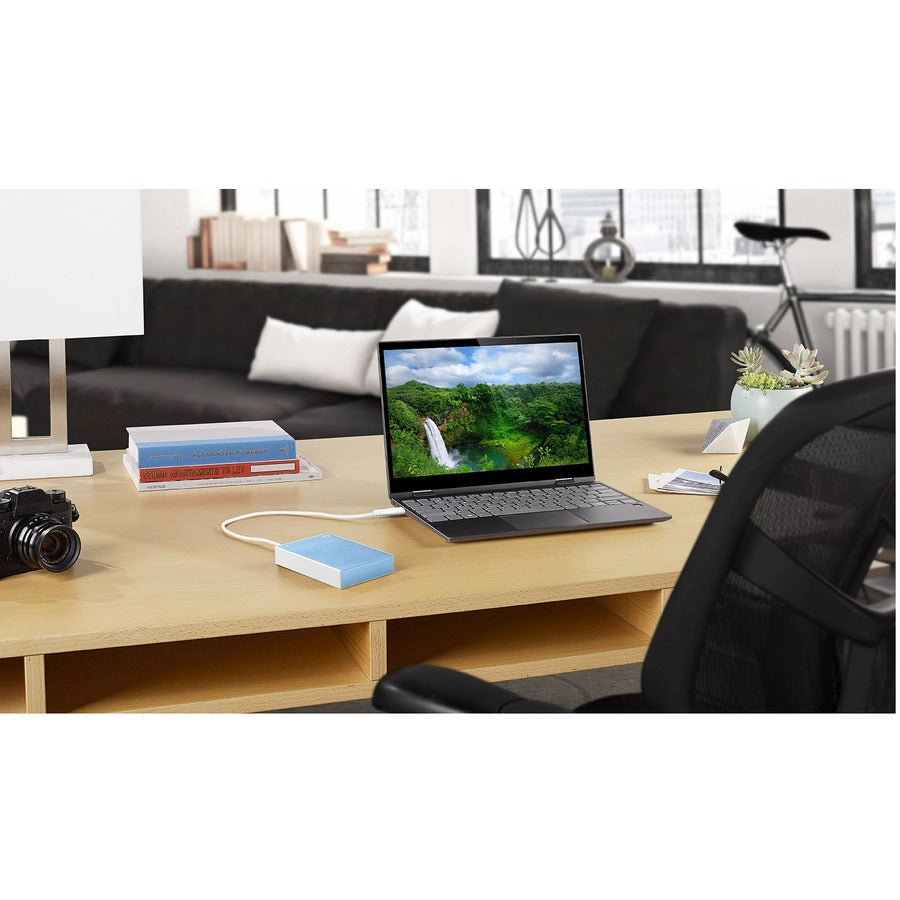 Seagate One Touch STKC5000402 5 TB Portable Hard Drive - 2.5" External - Light Blue