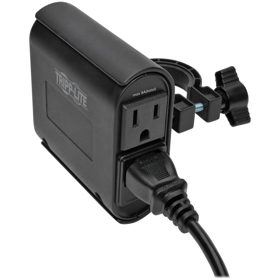 Tripp Lite AC/USB Charging Clip for Display Mounts w/ 2 USB Ports & 2 5-15R
