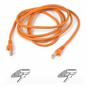 Belkin Cat5e Snagless Ethernet Patch Cable - 25 ft Orange for Reliable Network Connections