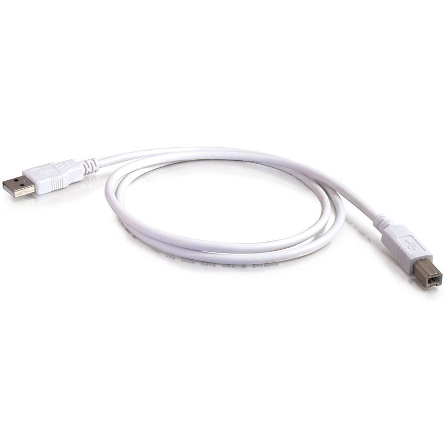 C2G 6.6ft USB 2.0 A to B Cable - White - High-Speed Data Transfer