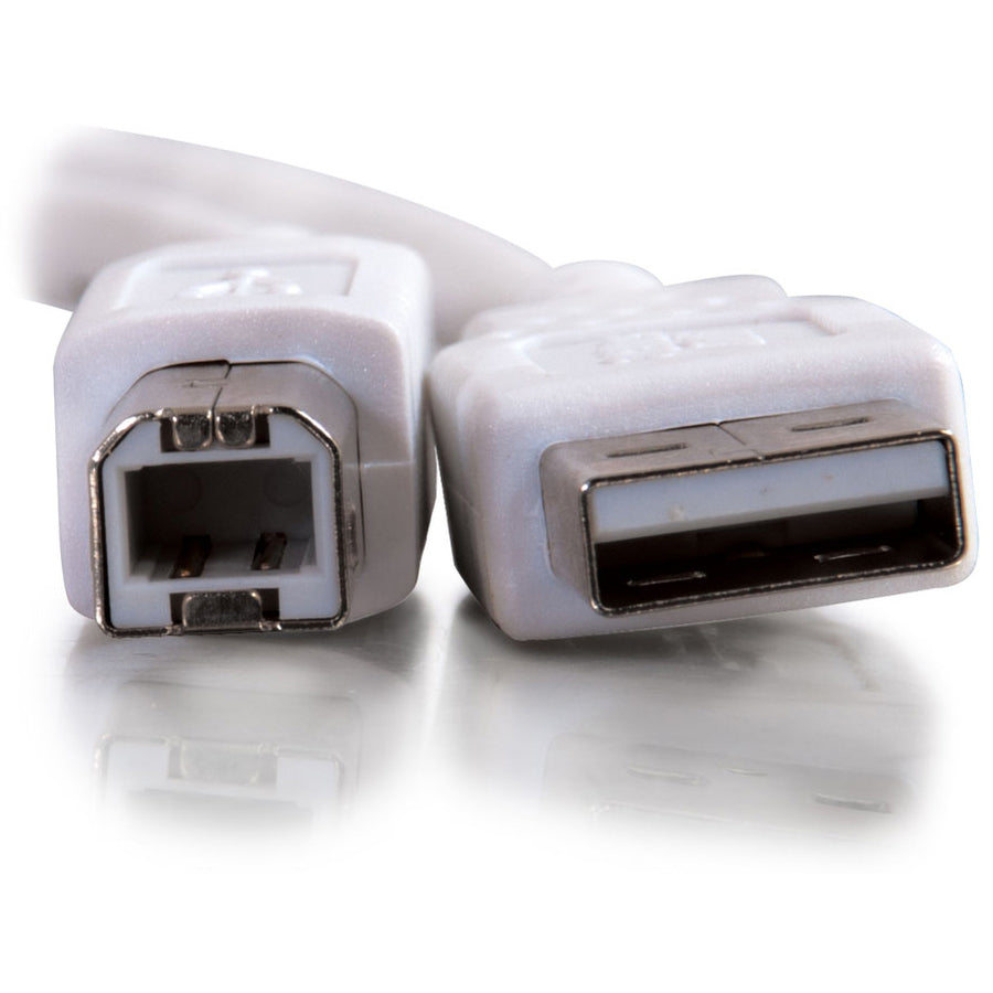C2G 6.6ft USB 2.0 A to B Cable - White - High-Speed Data Transfer