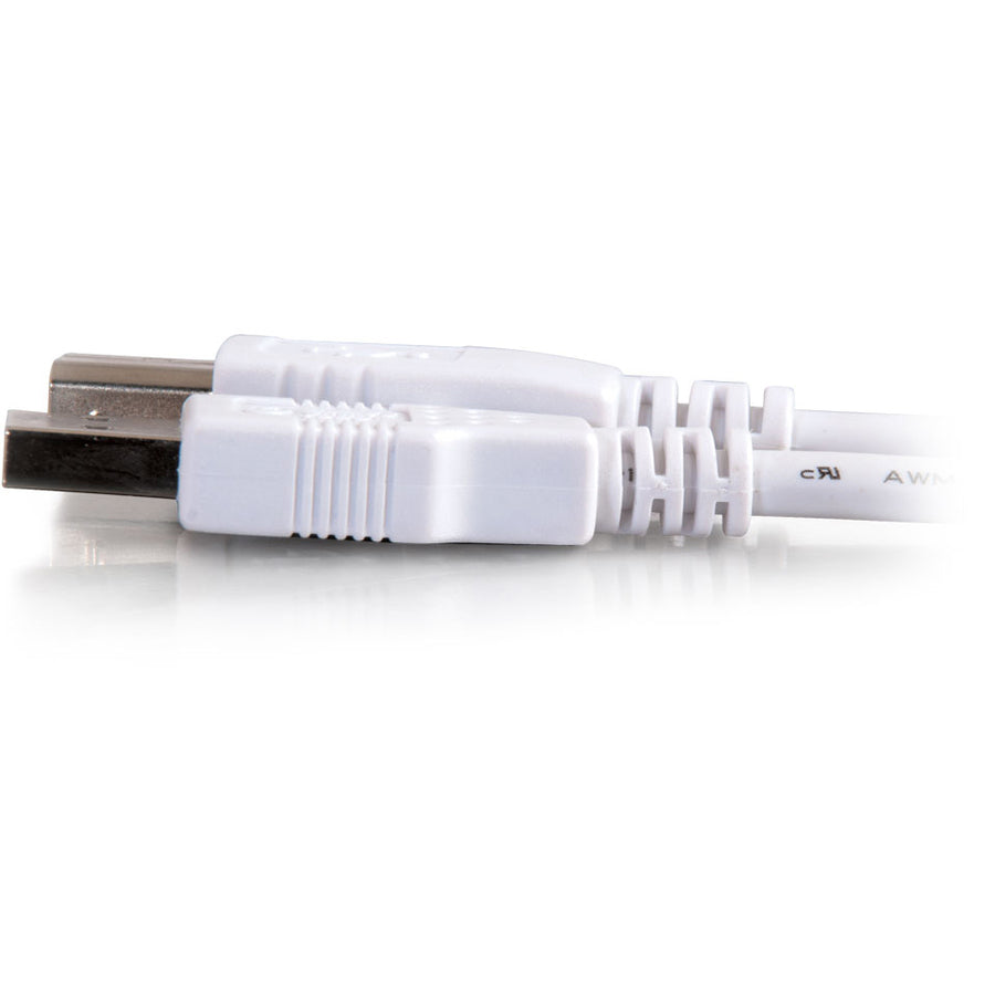 C2G 6.6ft USB 2.0 A to B Cable - White - High-Speed Data Transfer