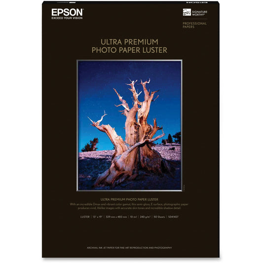 Epson Ultra Premium Luster Photo Paper – 13 x 19 Inch, 50 Sheets