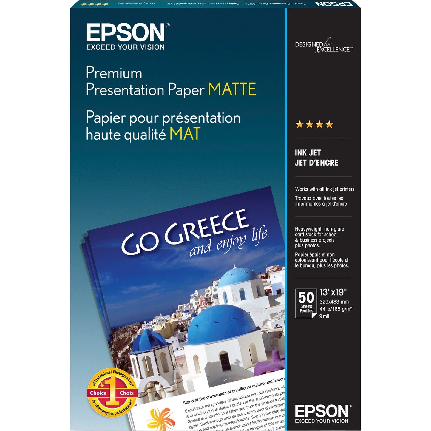 Epson Premium Matte Inkjet Presentation Paper 13 x 19 inches, Pack of 50