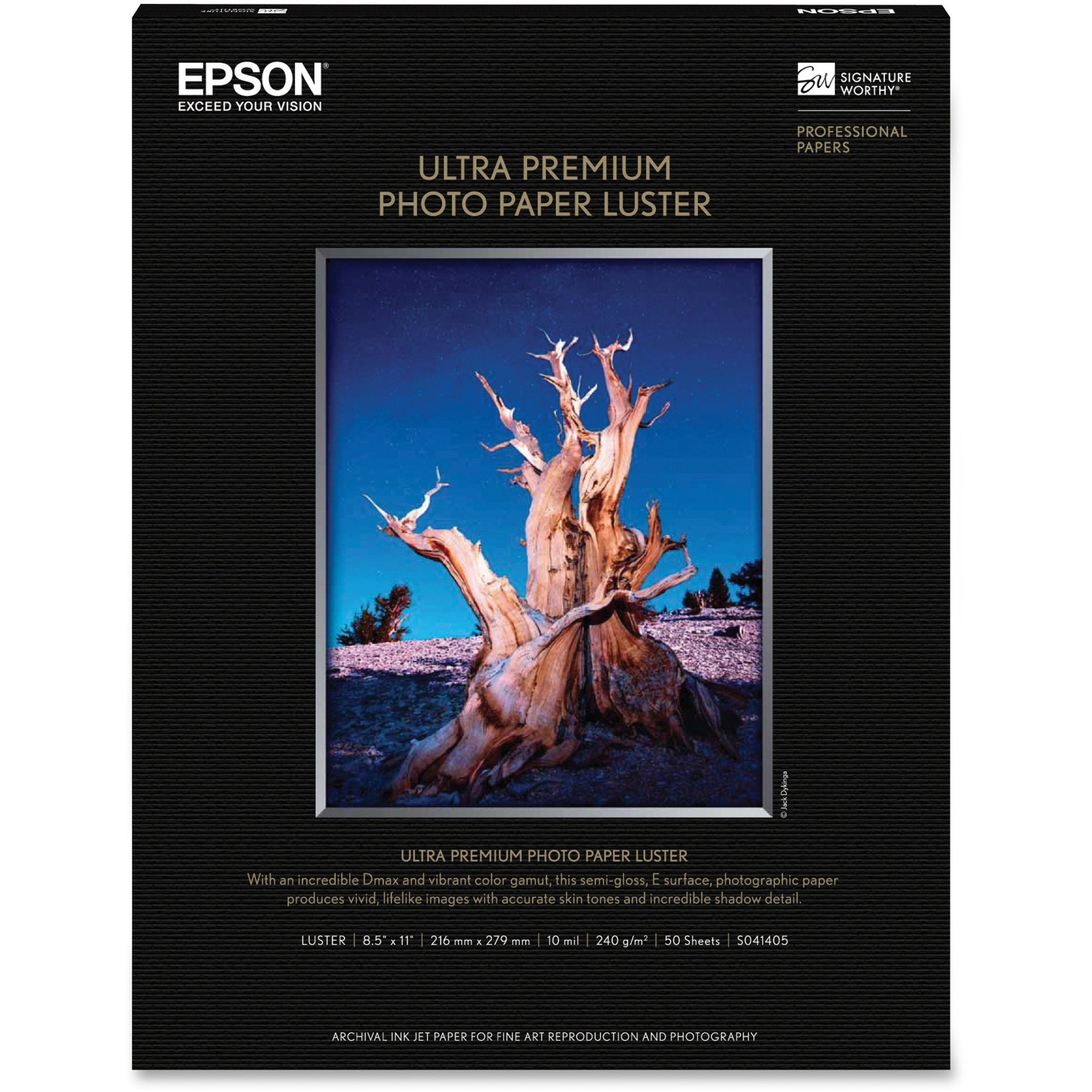 Epson Ultra Premium Luster Photo Paper - 8.5 x 11 inches, 50 Sheets