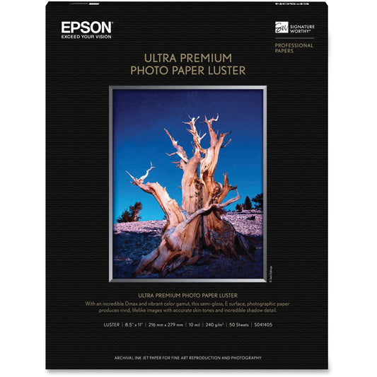 Epson Ultra Premium Luster Photo Paper - 8.5 x 11 inches, 50 Sheets