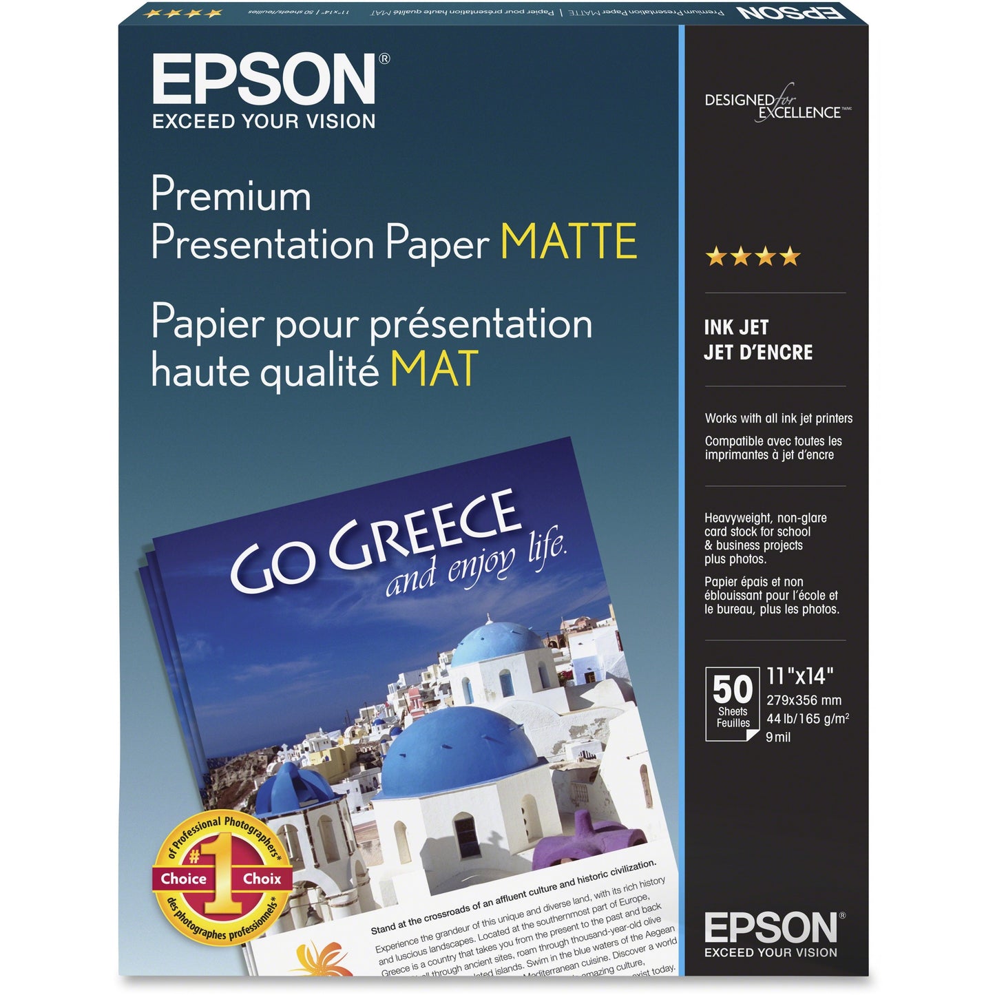Epson Premium Presentation Paper - 11 x 14 inch Matte Inkjet Photo and Print Paper (50 Sheets)
