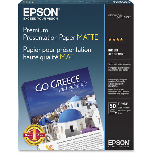 Epson Premium Presentation Paper - 11 x 14 inch Matte Inkjet Photo and Print Paper (50 Sheets)