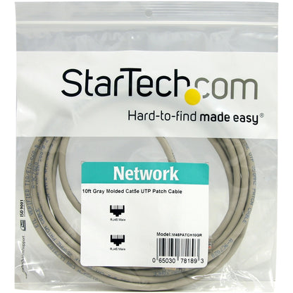 StarTech.com 10ft Gray Molded Cat5e UTP Patch Cable - Reliable Ethernet Network Connection with Power over Ethernet Support